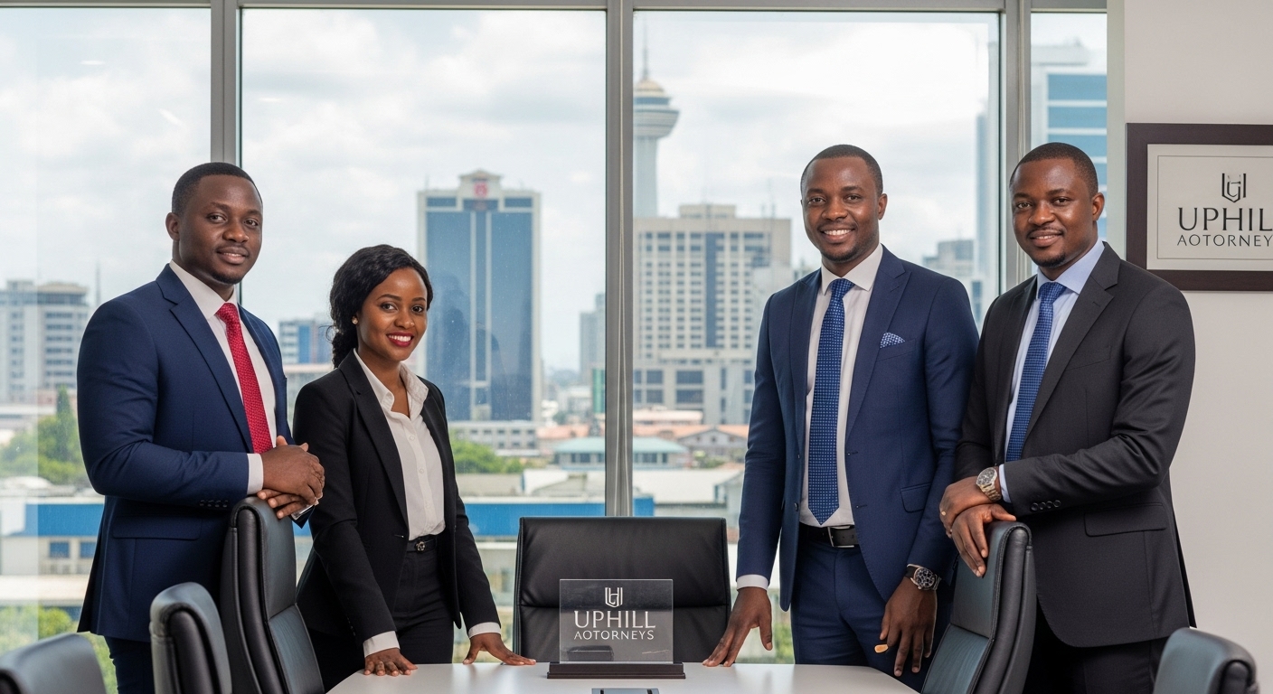 Senior attorney reviewing case files in the Uphill Attorneys library